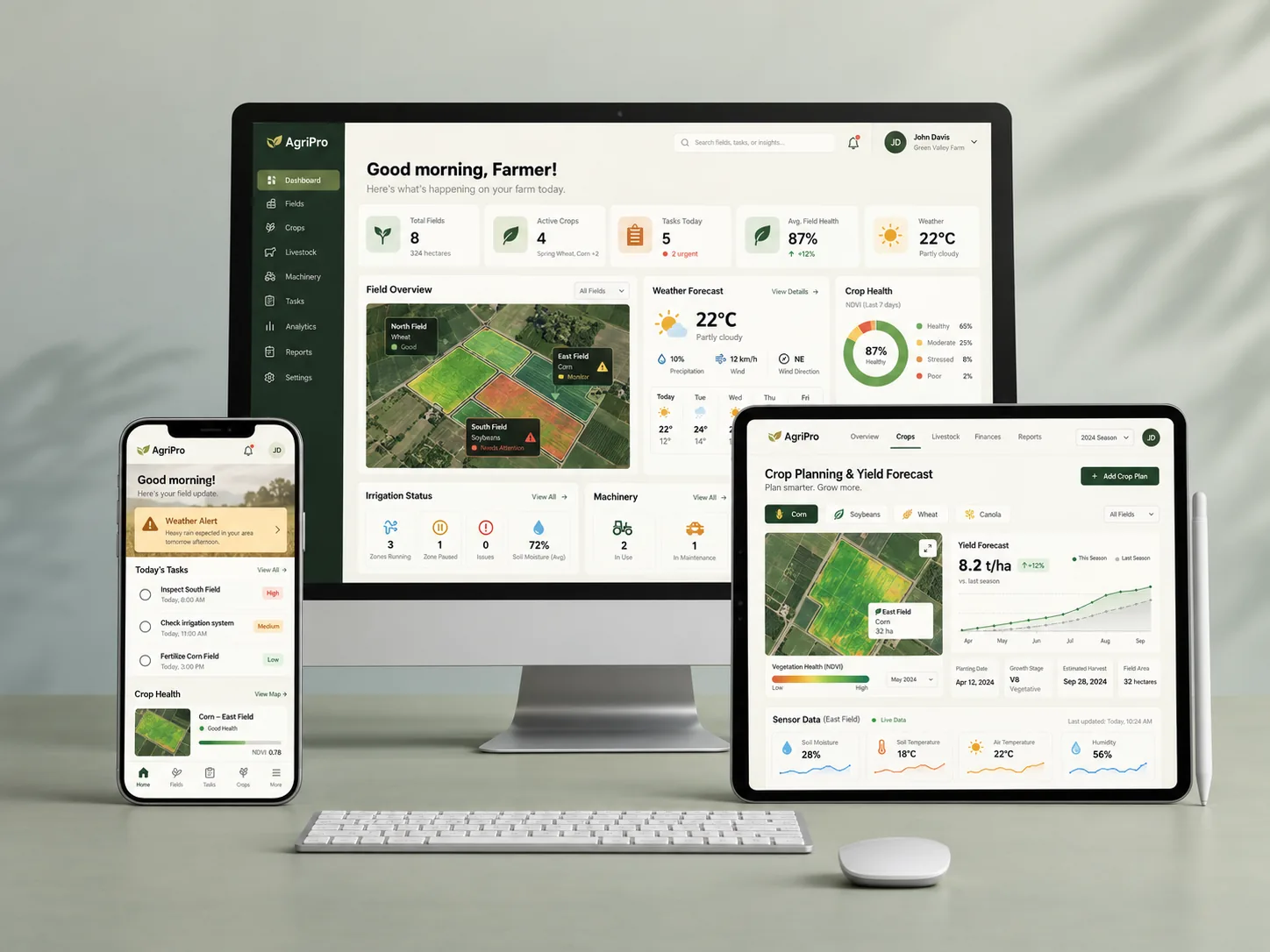 AgriPro farm management application concept