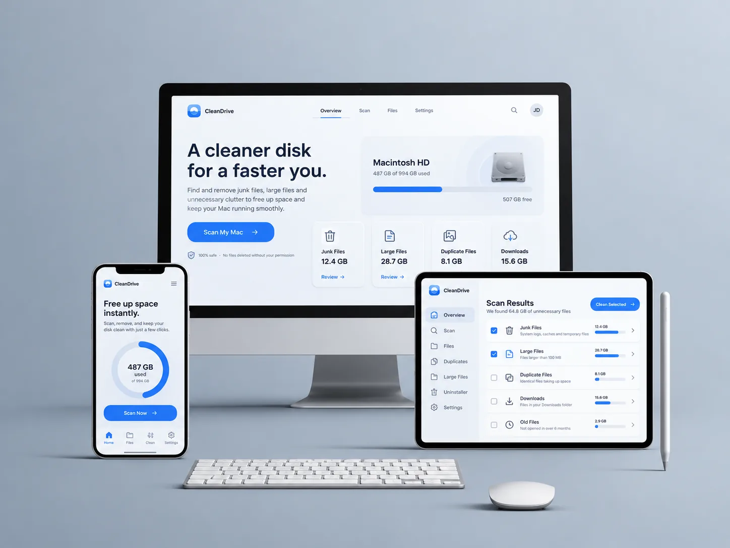 CleanDrive desktop software concept
