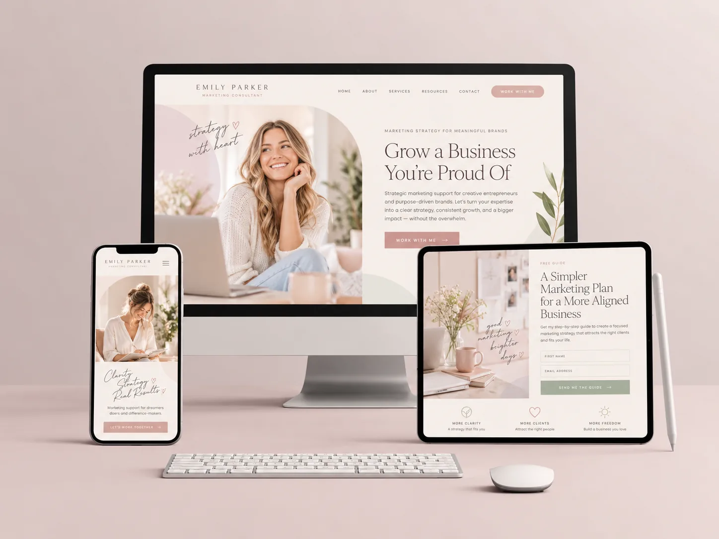 Emily Parker — editorial marketing consultant website concept